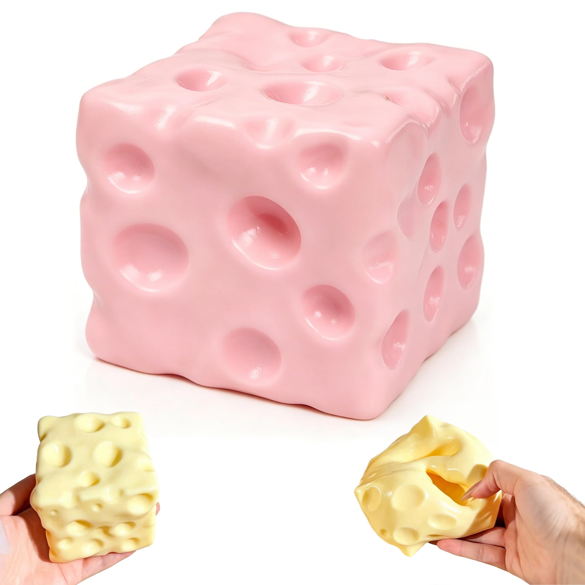 Pink Squeeze Cheese Squishy - Squeeze Luck Cheese Squishy