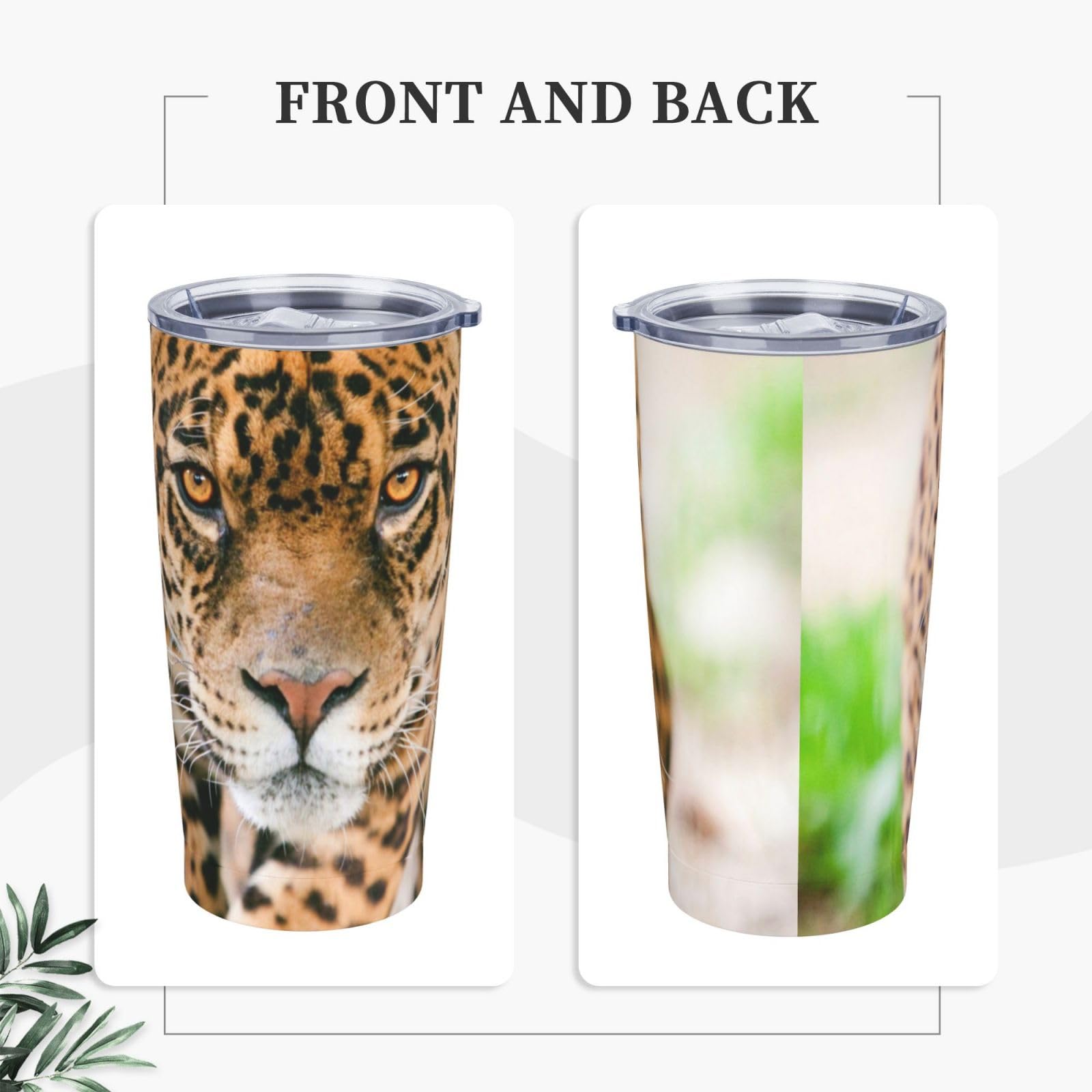 Gourde Américaine Avec Paille Et Poignée Effet Léopard