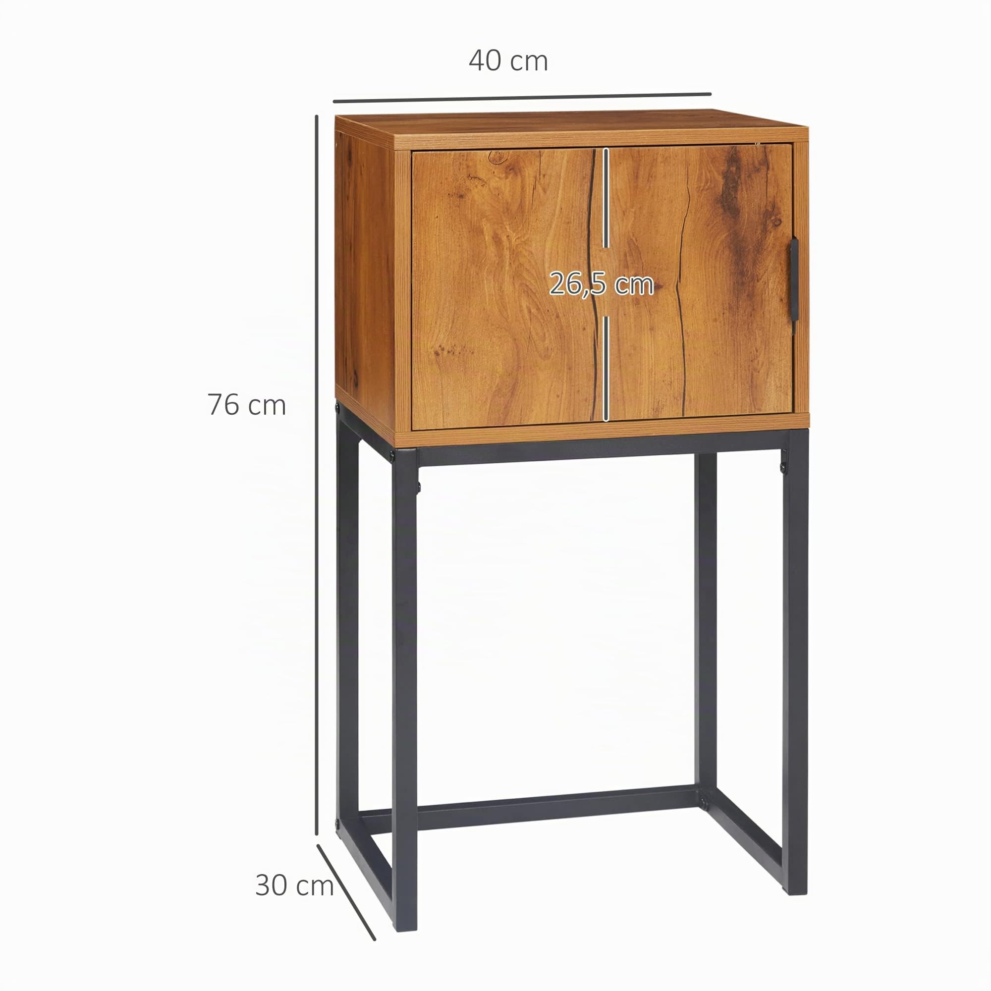 HOMCOM Table Console avec Espace de Rangement, Table Basse Table de Couloir au Design Industriel, Table d'appoint pour entrée, Salon, Couloir, Acier, Naturel, 40 x 30 x 76 cm