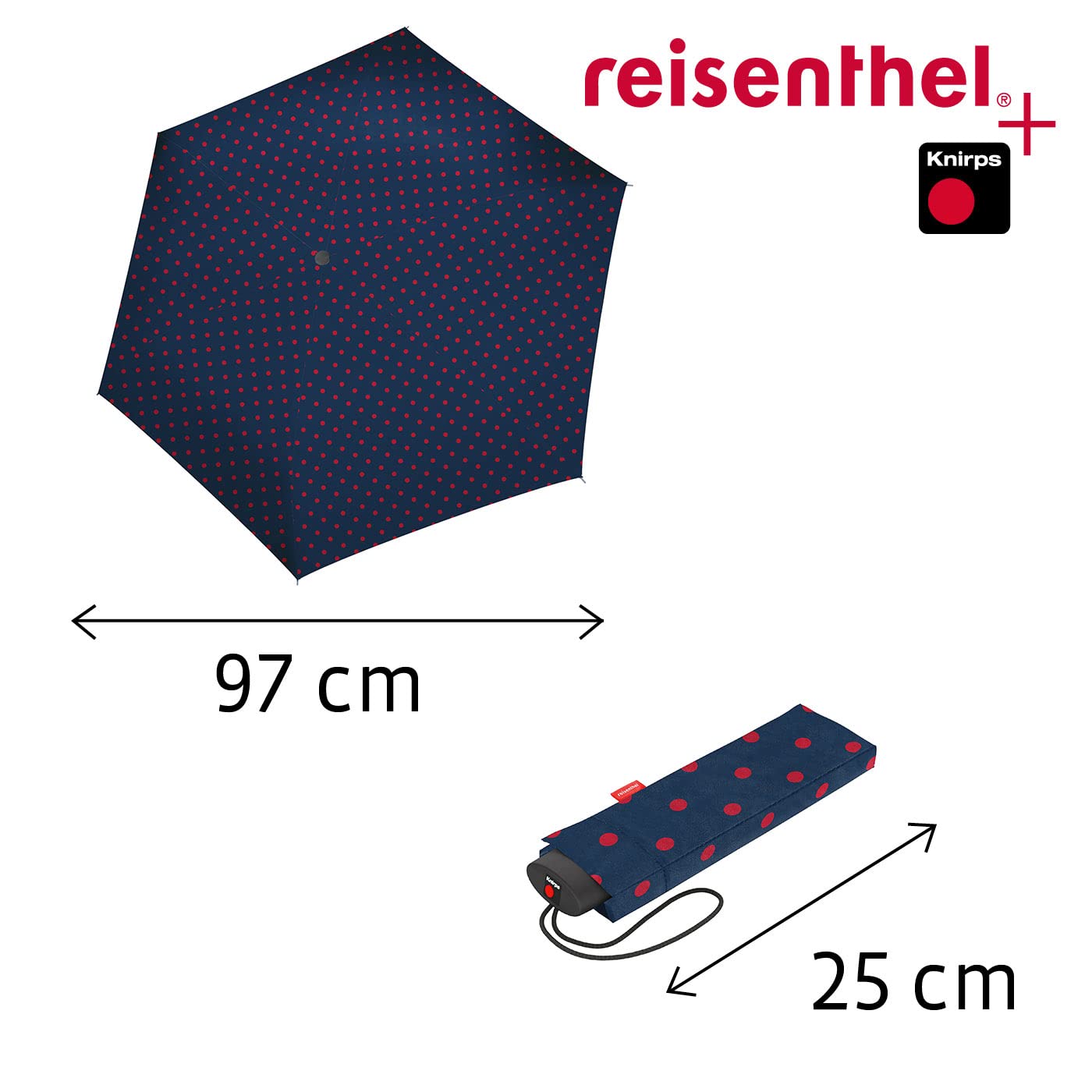 Reisenthel Mini kieszonkowy parasol - Niezwykle lekki i płaski parasol kieszonkowy wykonany z recyklingu butelek PET - z dużym parasolem baldachimu