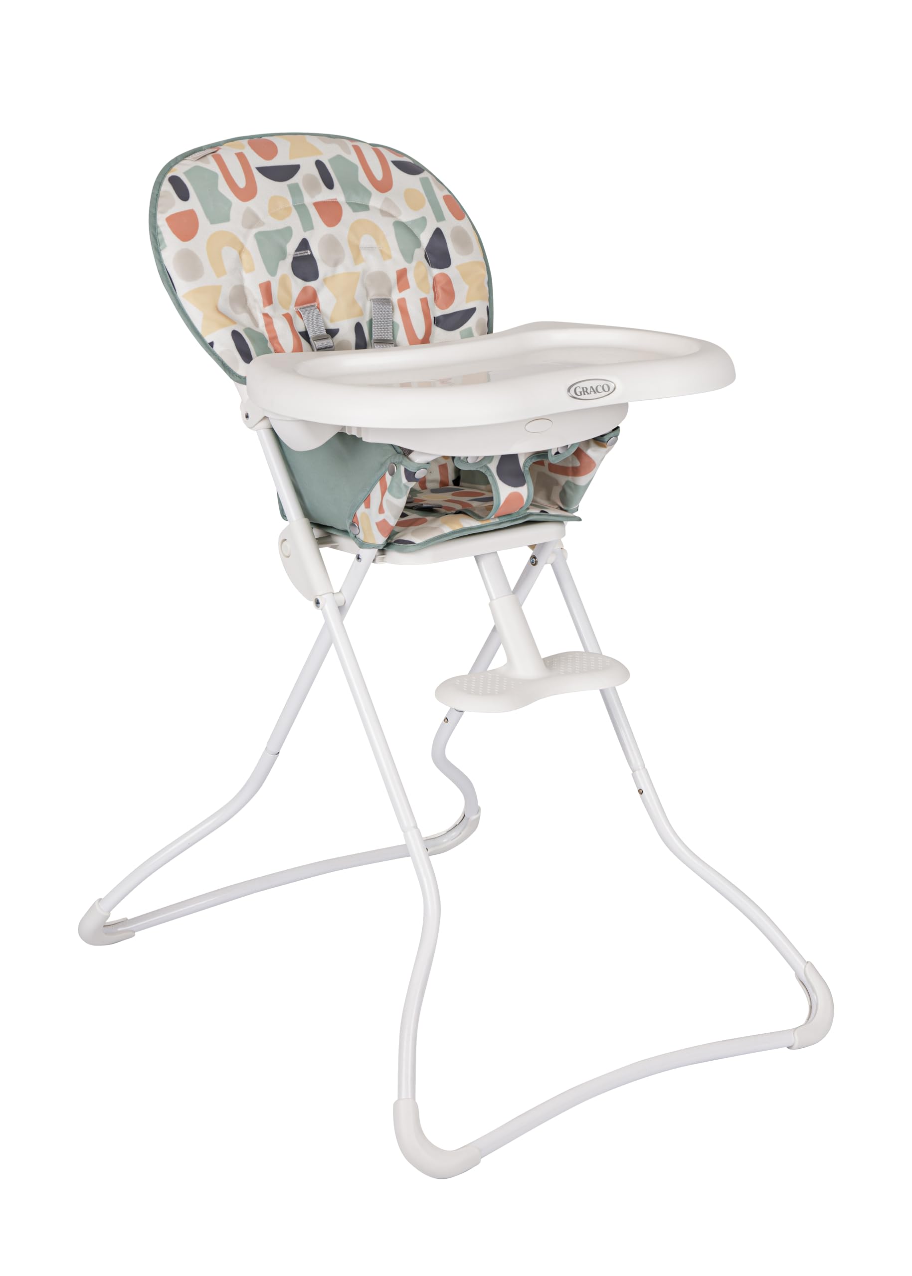 Graco - Snack N' Stow Seggiolone pappa - leggero, pieghevole e compatto, da circa 6 mesi a 3 anni (max. 15 kg), fantasia Playtime