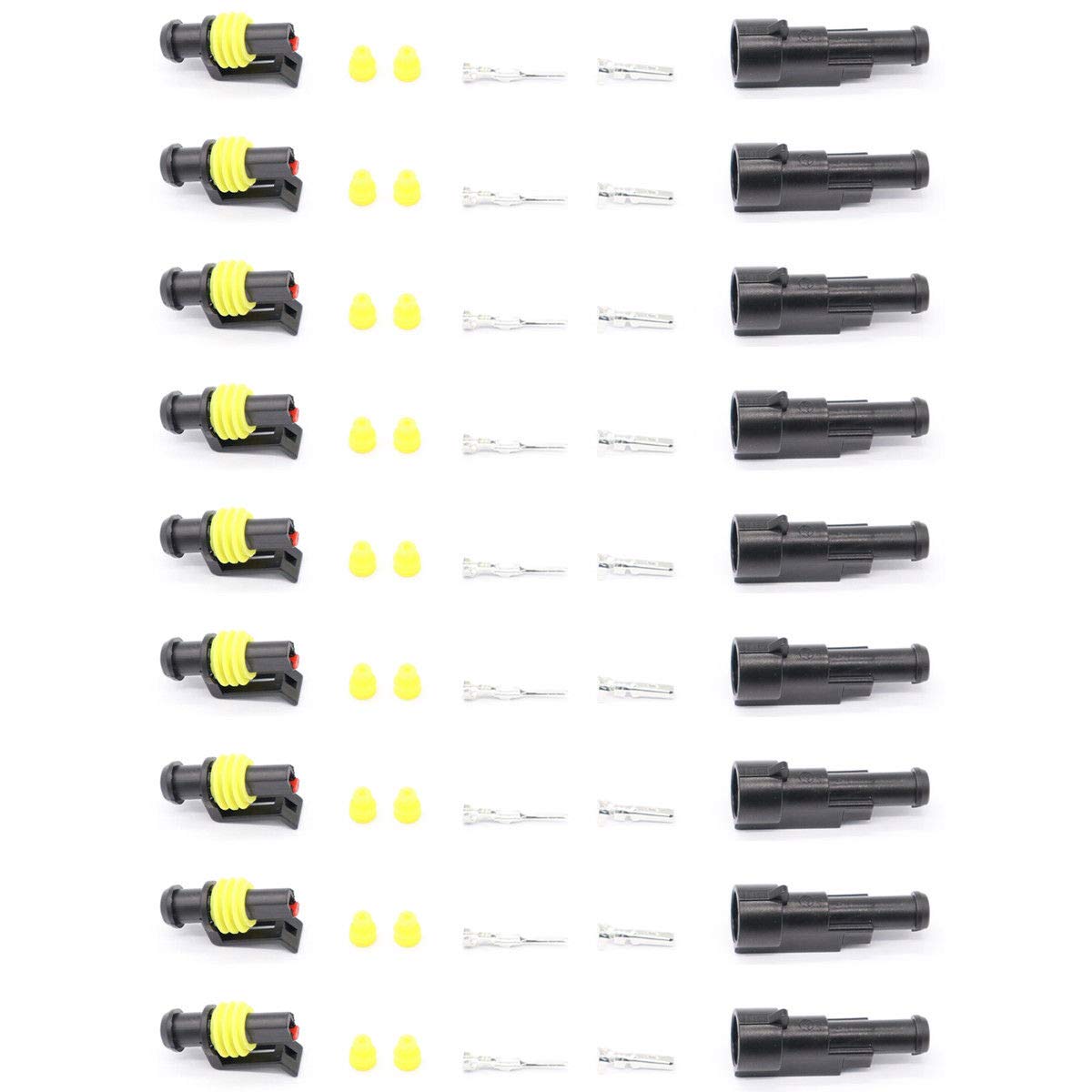 ZYTC10 Kits 1 Pin Way Car Waterproof Wire Connector Plug Auto Electrical Wire Connectors AWG Terminal
