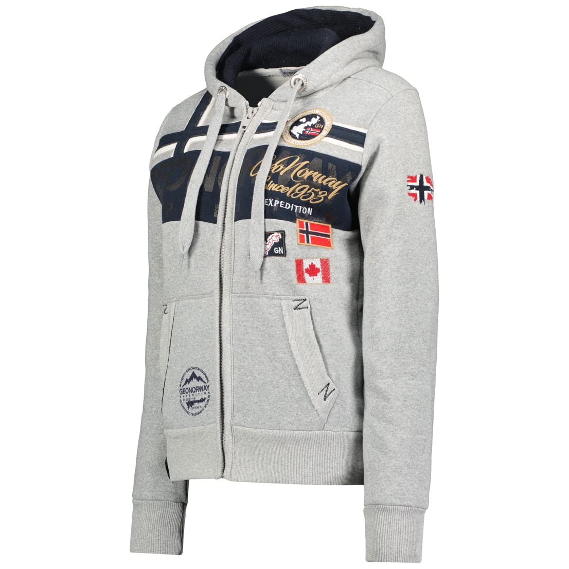 Geographical Norway Garadock Lady - Sweat Femme Capuche Poches Kangourou - Sweatshirt Femmes Pull Casual Manches Longues Chaud