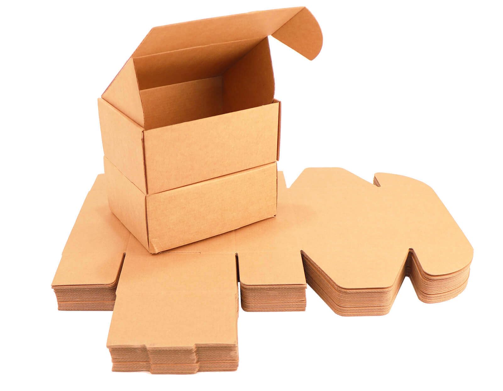 Cajas de cartón kraft para regalos y orden en estanterías lote de 25 empaques automontables