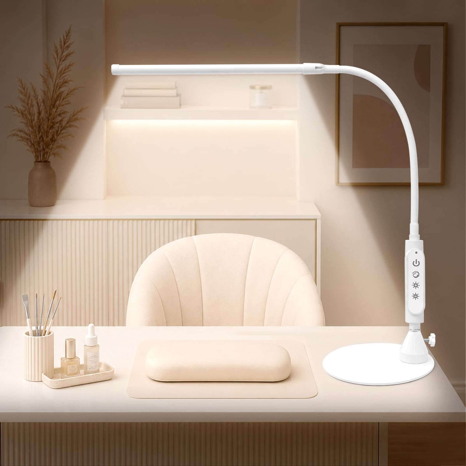 Diesisa Nail Light for Desk: 360° Flexible Long Gooseneck Nail Desk Lamp