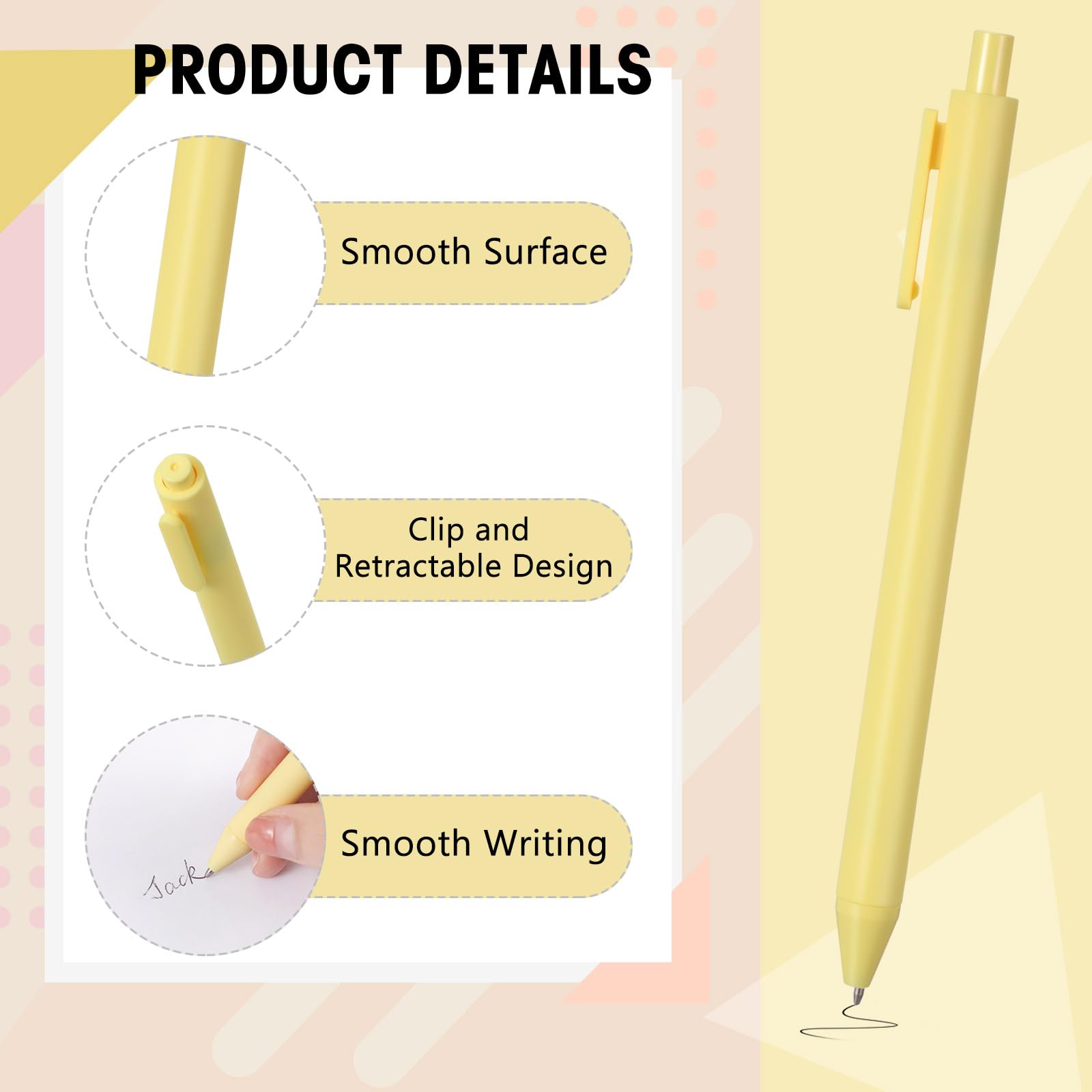 100 Pcs Ballpoint Pens Retractable Comfortable Writing Pens for Baby Shower Cute Stylish Black Ink Pens Cute School Supplies in Medium Point 1.0 mm for Office Teacher Student