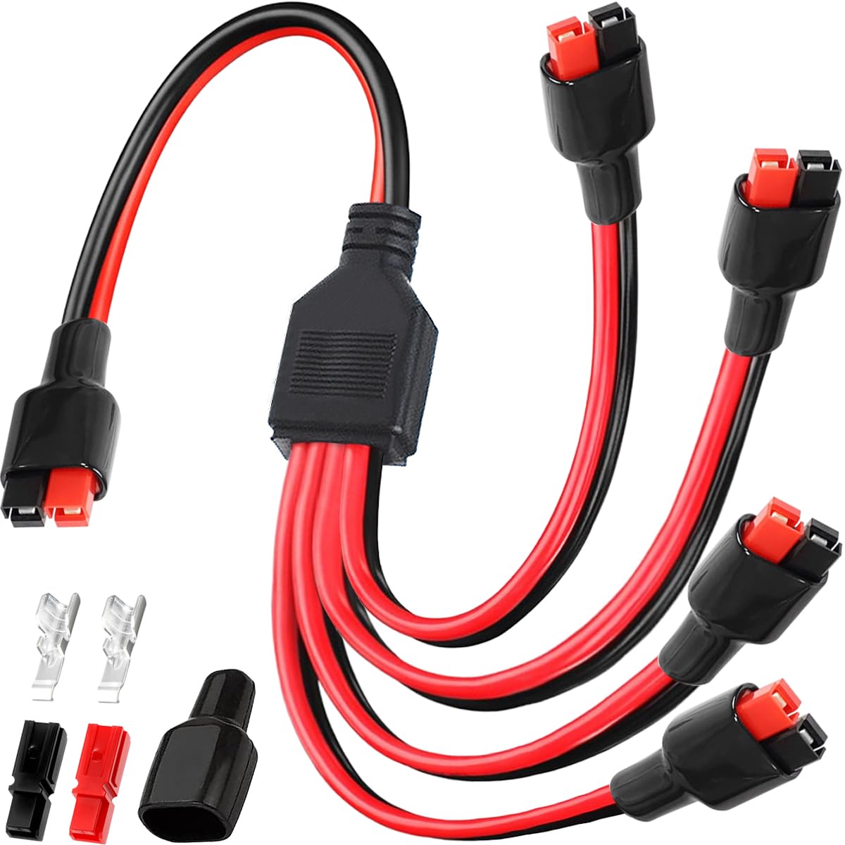 do Anderson Y Złącze kabla rozdzielacza 1 do 4 45 A Panel słoneczny Przedłużacz do ładowarki do GZ Jackery Power Pole Port RV Solar Elektrownia Elektrownia