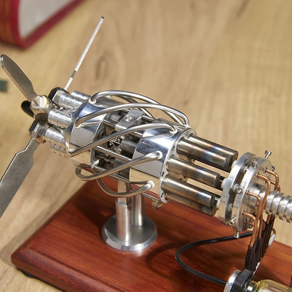 Swashplate Stirling Motor Modelo Stirling Motor de Combustión Interna Ciencia Enseñando Regalo de Cumpleaños Decoración de Oficina Juguetes, Experimento Físico (Acero Inoxidable)