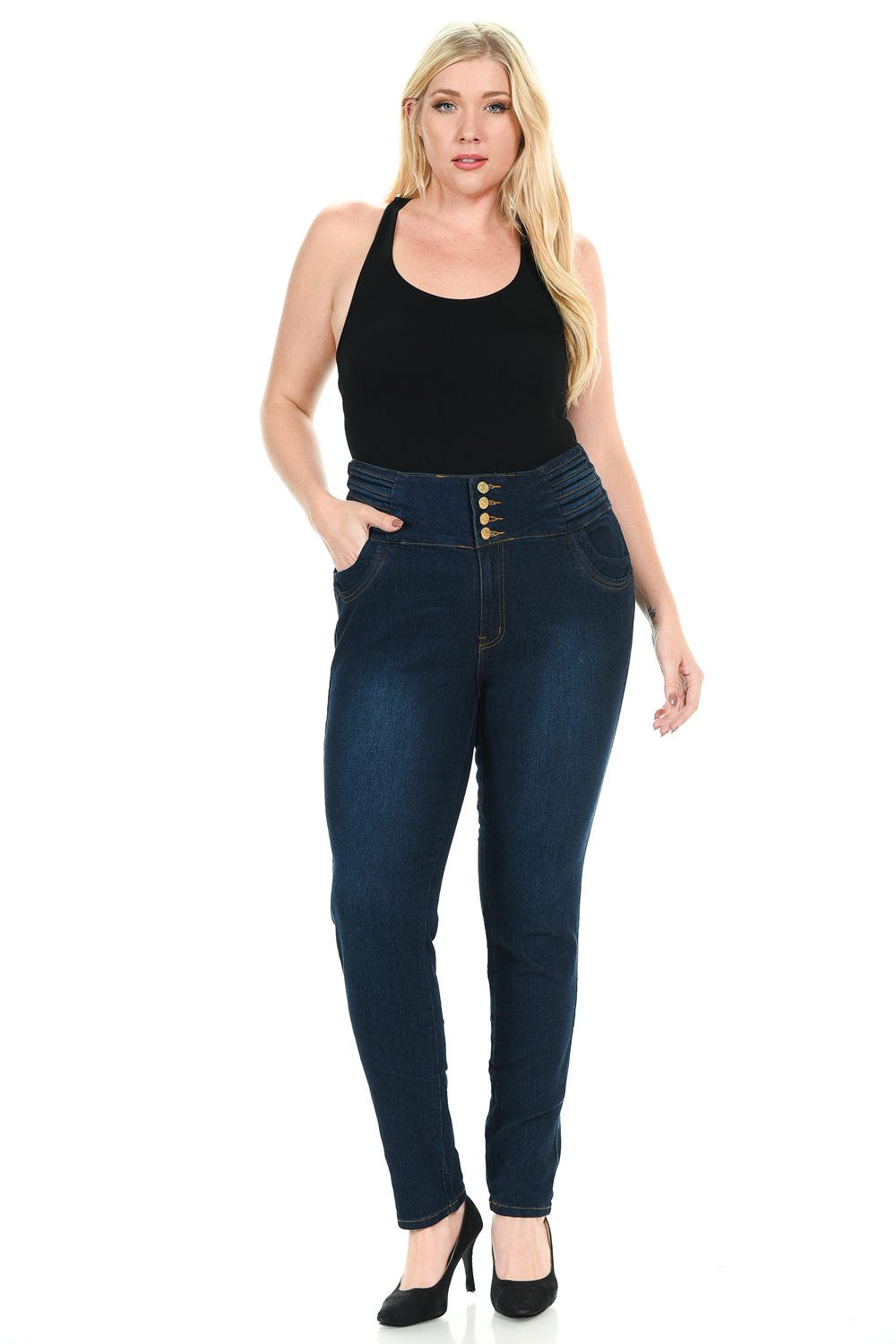 Pasion Women's Jeans · Plus Size · High Waist · Push Up · Style N497