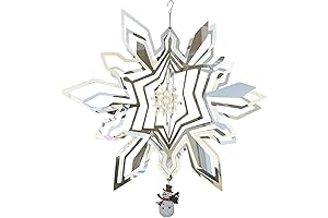 12inch Silver Snowflake Wind Spinner