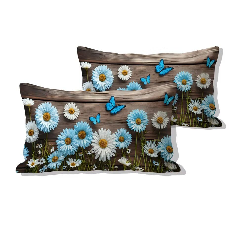 Velours rectangle taie d oreiller 40x80 haut de gamme marguerite papillon