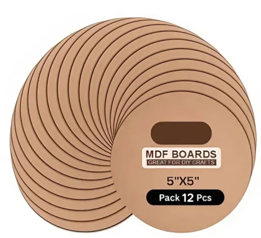 Round MDF Boards for DIY Crafts, 5x5 inch, Pack of 12 | Smooth Surface, Laser Cut Circles, Craft Projects, Uniform Shape, Reusable Wooden Discs-picture-15