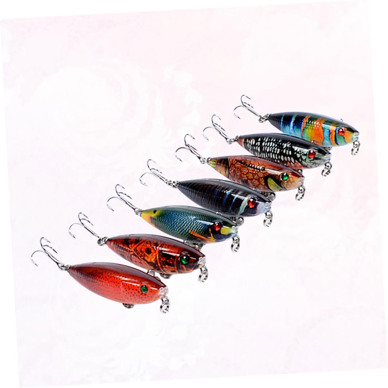 Leurres Swimbaits Réalistes pour La Pêche Bar Leurres Kit De Leurres Matériel De Pêche Rigide Appâts Crayon avec Triples Puissants Appâts Flottants
