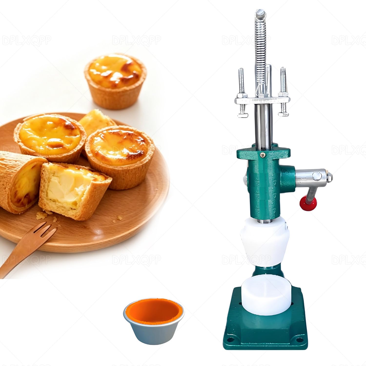 Máquina para hacer tartas de huevo y prensa para hornear, juego de formación manual para tartas de huevo, tazas de pudín, conchas de pastelería, palanca para resultados profesionales, para entusiastas