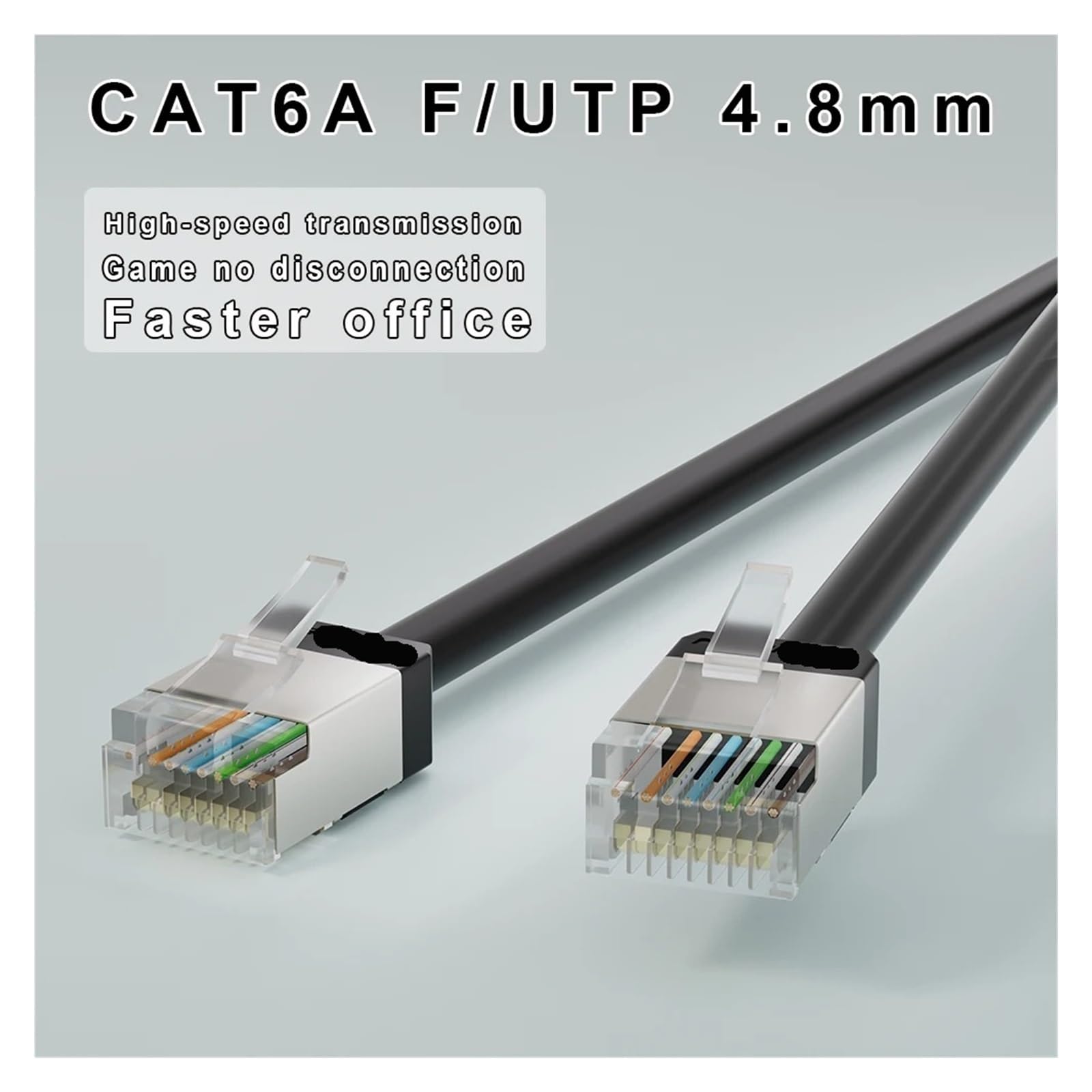 Ethernet-Kabel, Cat6A F/UTP Ethernet-Kabel 10 Gbit/s POE 4,8 mm 0,1–2 m