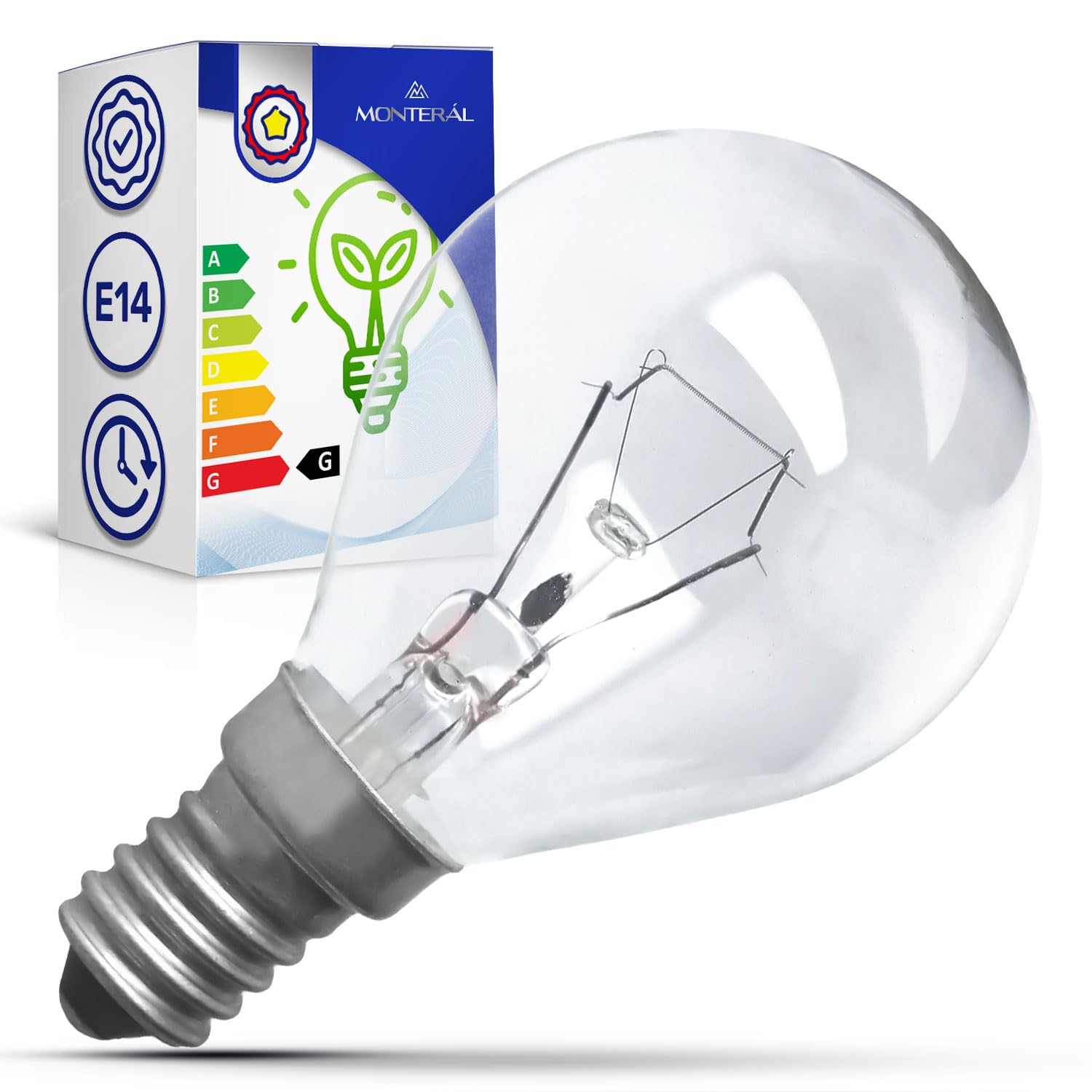 MONTERAL Żarówka do piekarnika E14 230V 40W 300°C z oryginalnym kodem 00057874 dla Bosch, Siemens, Electrolux i AEG