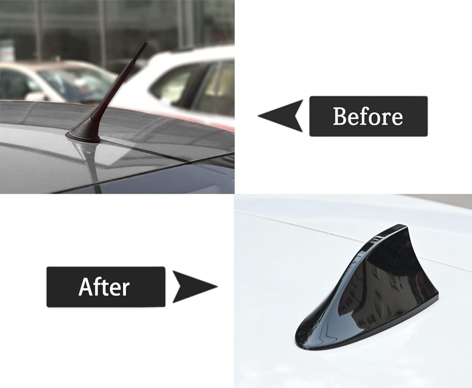 Antenna A Pinna di Squalo per Auto, per Ford Bronco, Expedition, Maverick, Fusion, Antenna A Pinna di Squalo, Antenna Radio per Auto, Antenne da Tetto, Argento