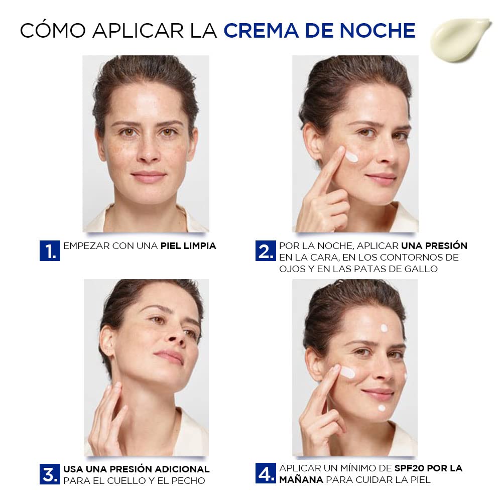 L'Oreal Paris Dermo Expertise Revitalift Laser Pressed Crema de Noche Con Retinol Y Niacinamida, 50 ml (Paquete de 1)
