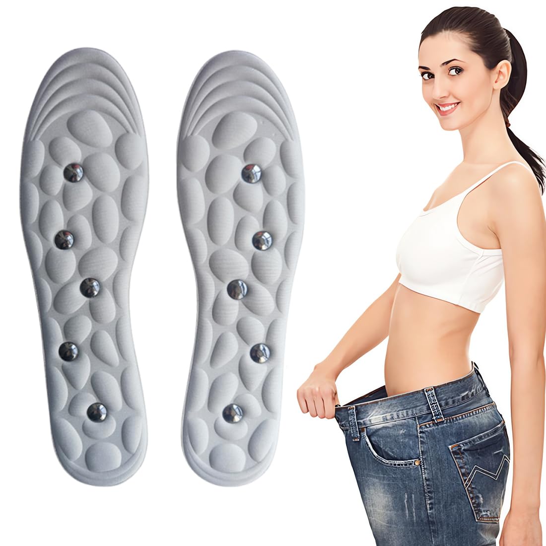 Solette Magnetiche Dimagranti per Agopressione - Massaggio con Terapia Magnetica, Riflessologia Plantare, Sottopiedi Giapponesi per Dimagrimento e Prevenzione
