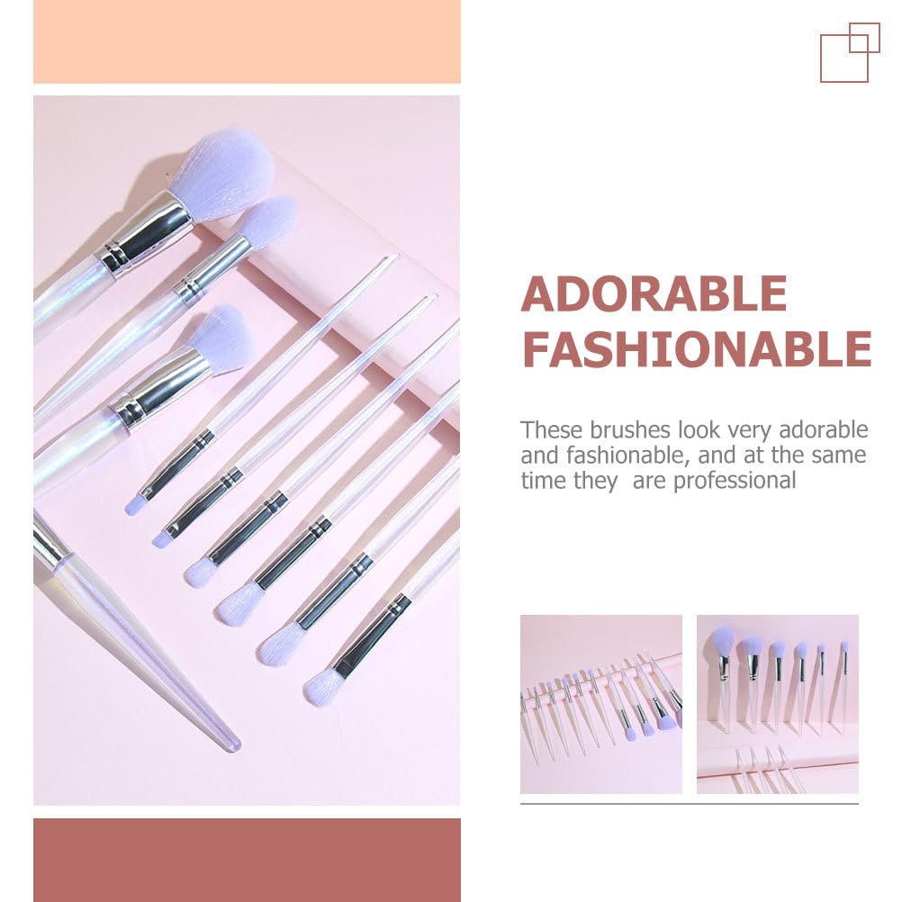 minkissy 10Pcs Purple Makeup Brush Set, Soft Synthetic Fiber Brushes for Foundation Powder, Blush - Image 4