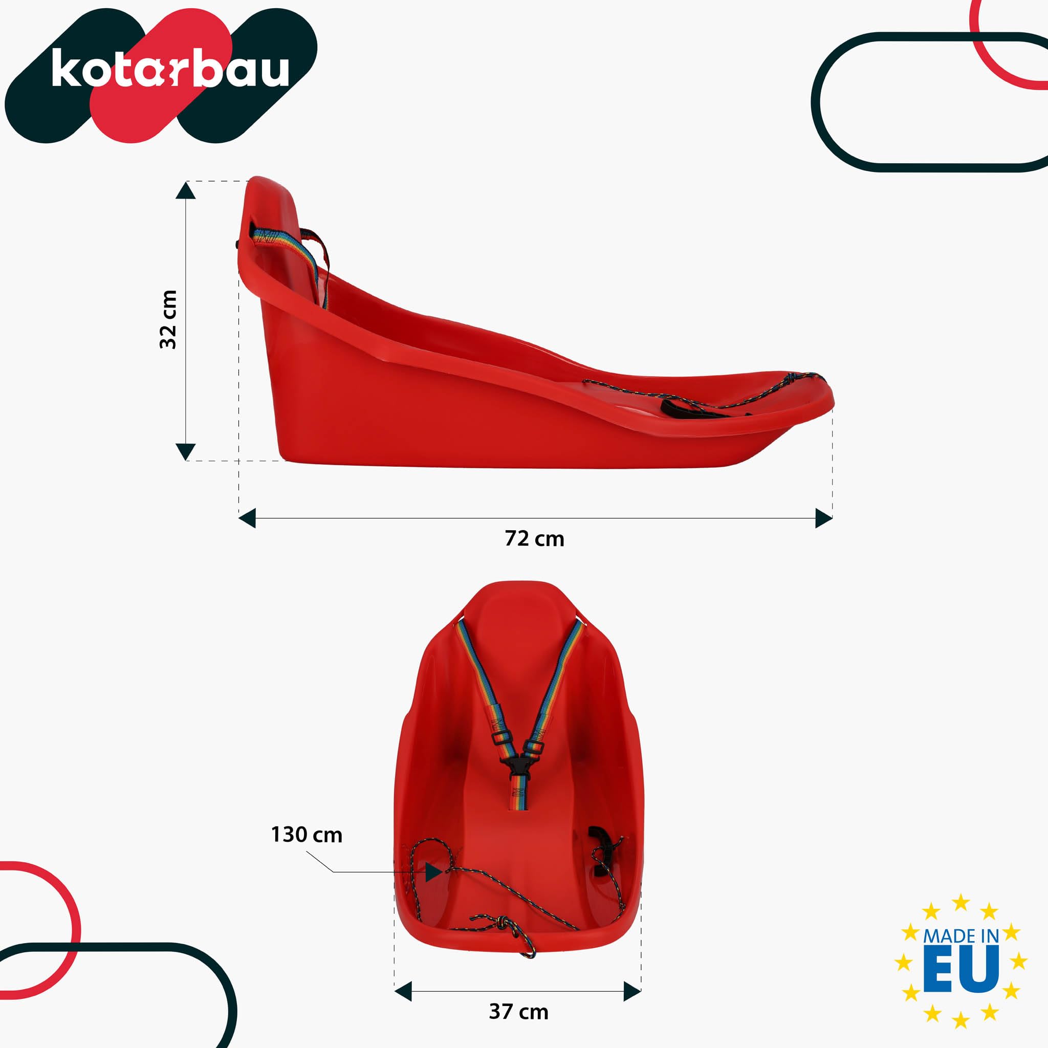 KOTARBAU® Sneeuwschijf Set - Kunststof - 60 cm - Rood - Schotel Slee Plastic - 34x53 cm - Sneeuw Slee - Rodelen - Lichtgewicht - Voor Kinderen En Volwassenen - Bobsleeën - Sneeuwglijder KOTARBAU® Sneeuwschijf Set - Kunststof - 60 cm - Rood - Schotel Slee Plastic - 34x53 cm - Sneeuw Slee - Rodelen - Lichtgewicht - Voor Kinderen En Volwassenen - Bobsleeën - Sneeuwglijder