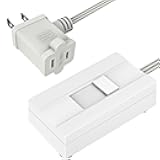 Table-Top Plug in Dimmer for Table or Floor Lamps, Slide Control, Works with 360 Watt Incandescent/Halogen and 150 Watt Dimmable CFL/LED, Off at Lowest dim, 6ft Cord, TGTTDL300-W, White