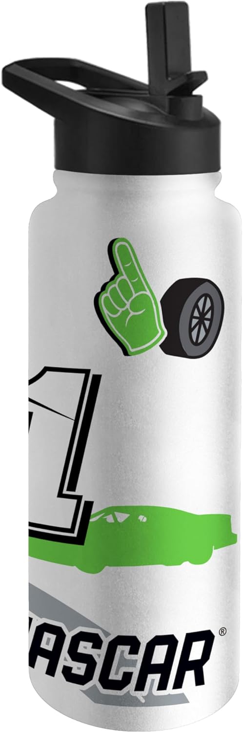 Logo Brands NASCAR Ross Chastain 34oz Native Quencher Bottle – 34oz Vacuum Insulated Tumbler, Long-Lasting Durable Finish, NASCAR Racing Design – Great for Travel and Outdoor Events