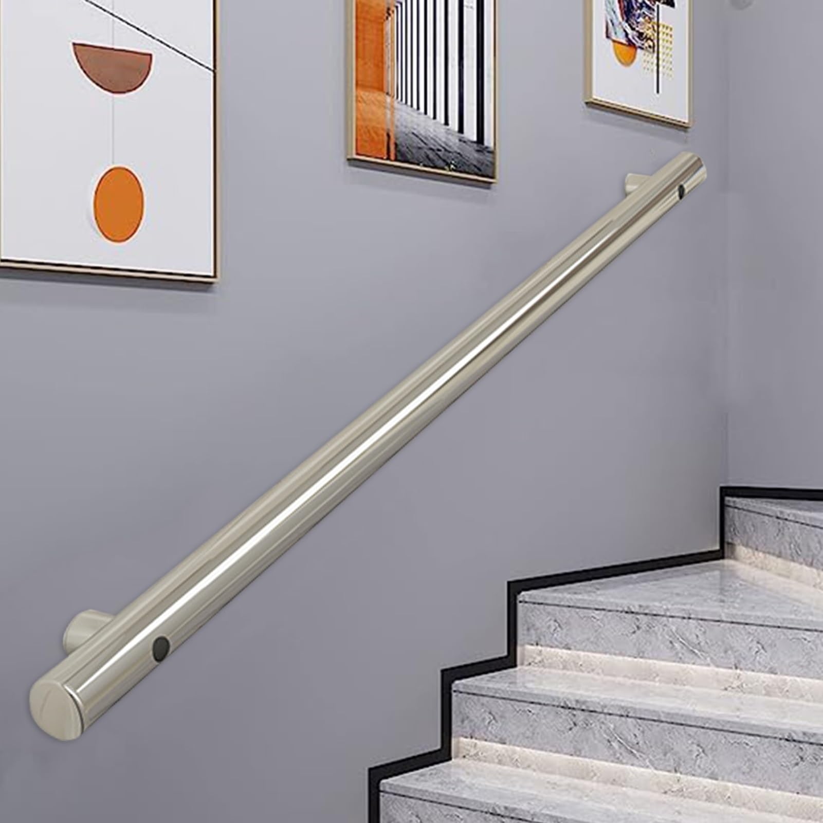 LWJSOCP Stair handrail Stair Handrail Wall Mounted Stair Handrails Railings Stair Railing Support Kit, Stainless Steel | Stair Railing 1m 1.2m 1.5m 1.8m 2m 2.5m 3m (Size : 120cm)