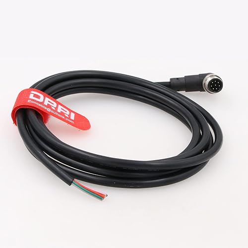 Miniatura 3 de DRRI Conector de sensor macho de 8 pines de ángulo recto M12 para volar Cable de protección eléctrica impermeable para aplicaciones de automatización