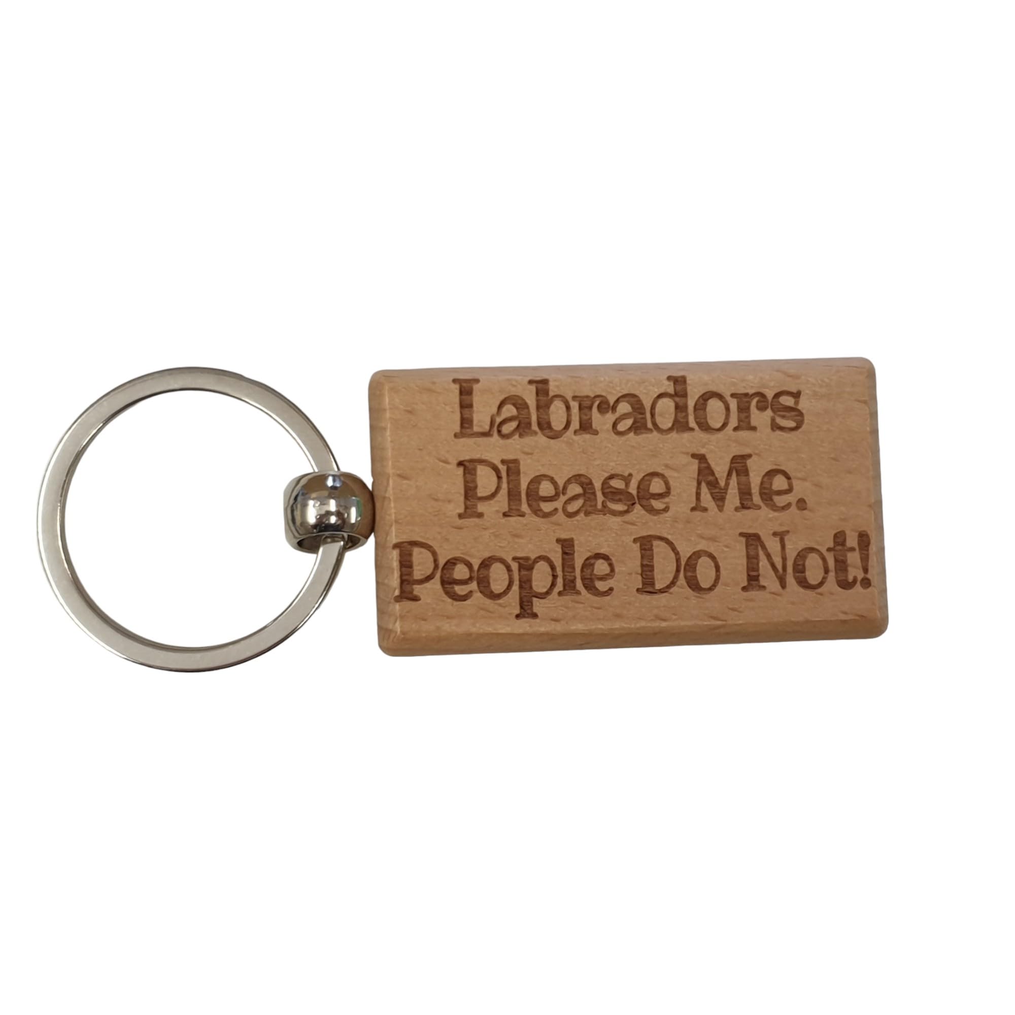 Decalarama Brown Labrador Keyring Gift - * Please Me People Do Not - Nice Cute Engraved Wooden Key Fob Novelty Dog Owner Present