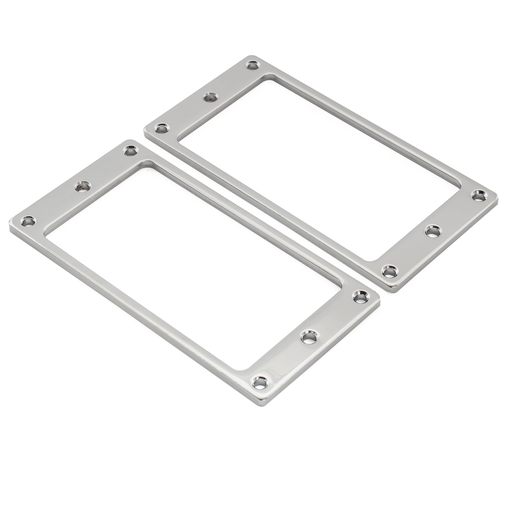 Musiclily Basic Steel Flat Bottom Humbucker Pickup Mounting Rings Set for PRS/Epi Style Electric Guitar, Chrome (Set of 2) - Image 3