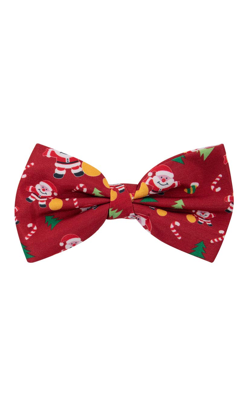 Dobell Men's Red Happy Santa Claus Christmas Bow Tie Pre-Tied Novelty Festive Party