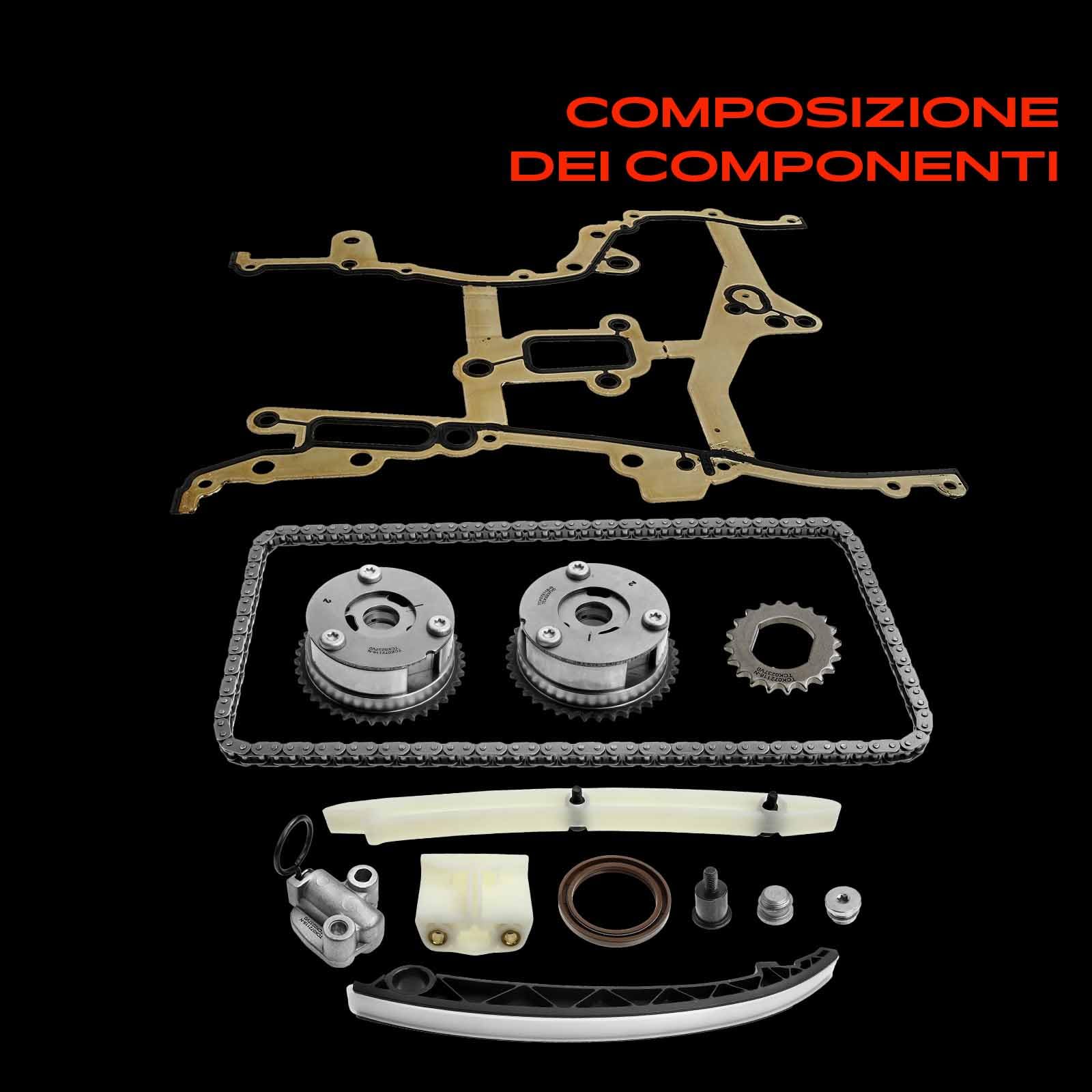 Frankberg Kit catena di distribuzione 55562234 | Compatibile con: Corsa D S07, Aveo Hatchback T300, Corsa MK III (D) L_8, Astra MK VI (J) P10, Cascade W13, Astra J P10