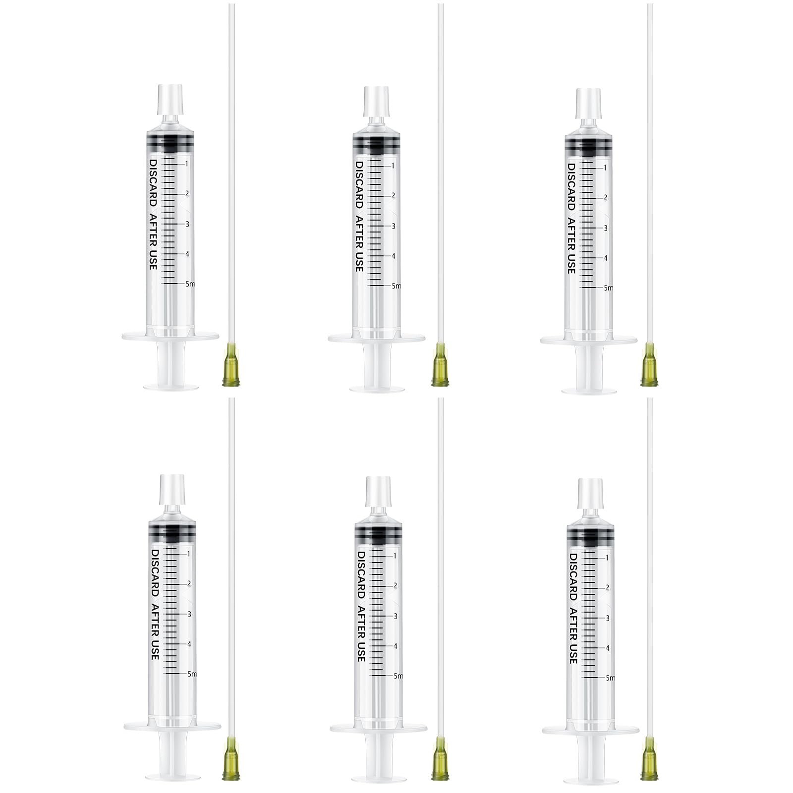 Geiserailie 6 Packs 5ml Perfume Refill Tools Kit, Perfume Syringe Refill Set with Soft Plastic Tube, Mini Decanter Extractor for Travel Refillable