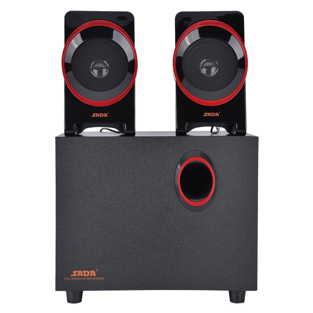 Altoparlante for computer in legno, altoparlanti portatili USB 2.1 cablati in legno Lettore musicale HiFi Bass con subwoofer, audio con altoparlanti in stile classico retrò for PC desktop, laptop, DVD