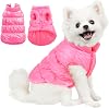 AOFITEE Dog Coat, Waterproof Dog Jacket, Winter Dog Coats for Small Dogs, Fleece Dog Snowsuit Warm Dog Puffer Jacket, Cozy Pet Winter Vest, Dog Cold Weather Coats for Small Medium Dogs, Pink, M