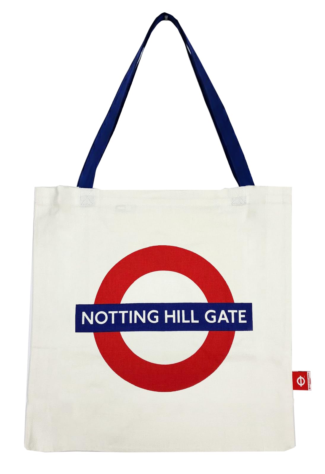 GWCC London Underground Tote Bag for Women & Men β Reusable Cotton Canvas Shopping Bag with Zip Pocket β British Travel Shoulder Tote, Multiple Station Designs (Notting Hill Gate)