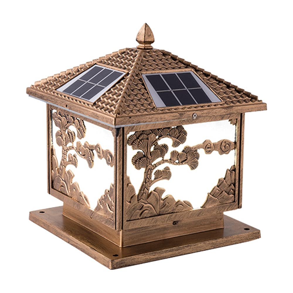 Lampe solaire moderne pour patio et éclairage de poteau extérieur étanche LED