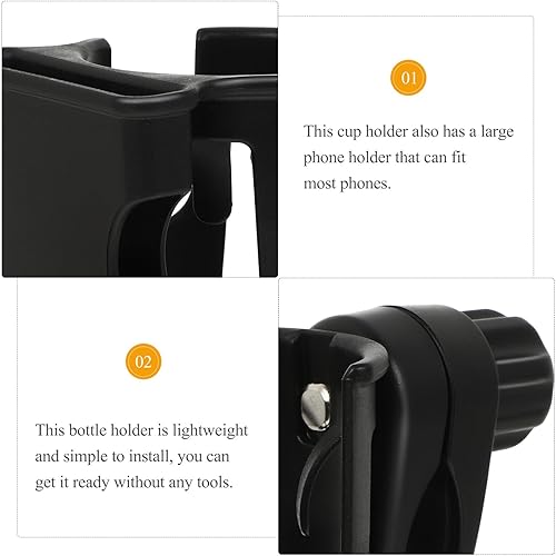 Miniatura 2 de Soporte para botellas de cochecito para bebidas y teléfonos, material ligero, clip conveniente, cochecito, caminantes de compras
