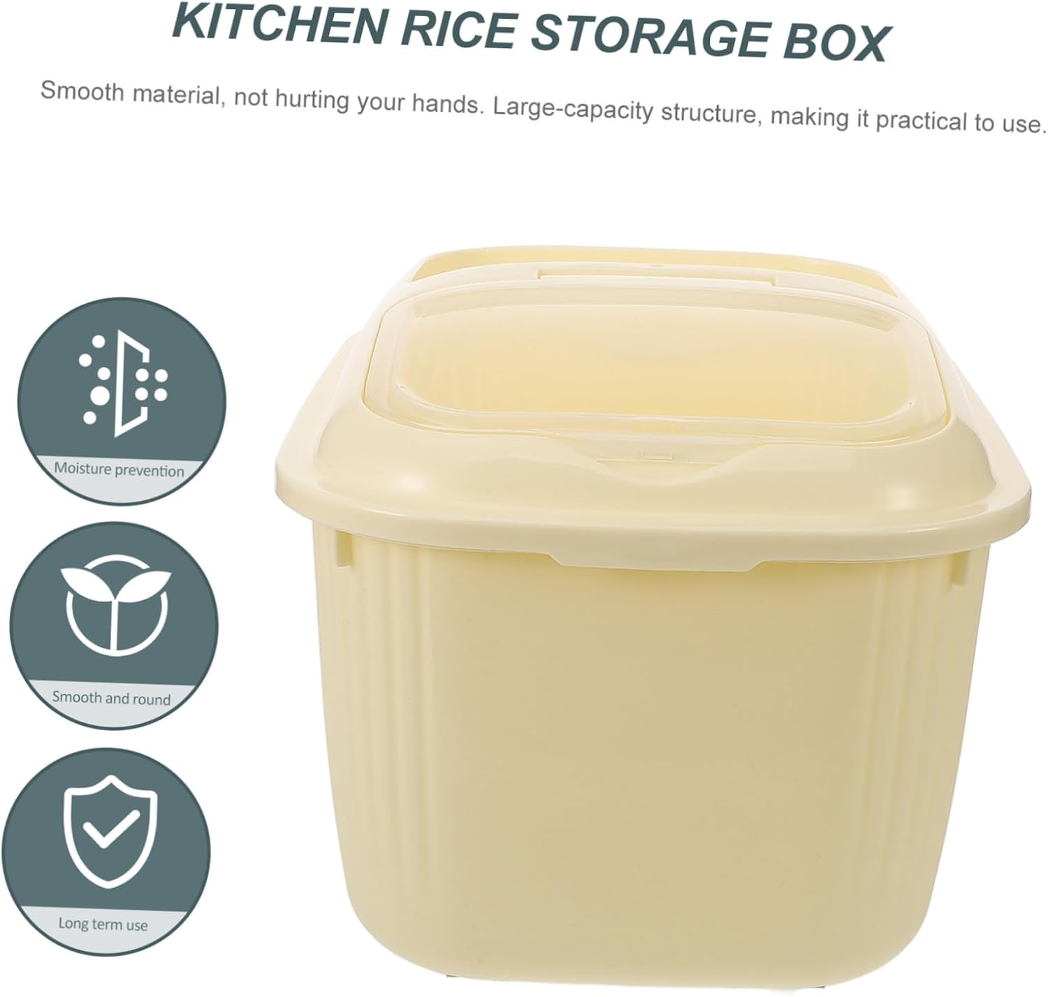 NUOBESTY Grain Storage Bucket Clear Lid Airtight Rice Dispenser Container for Cereal Flour Nuts Sturdy Rolling Storage for Kitchen Pantry Organization