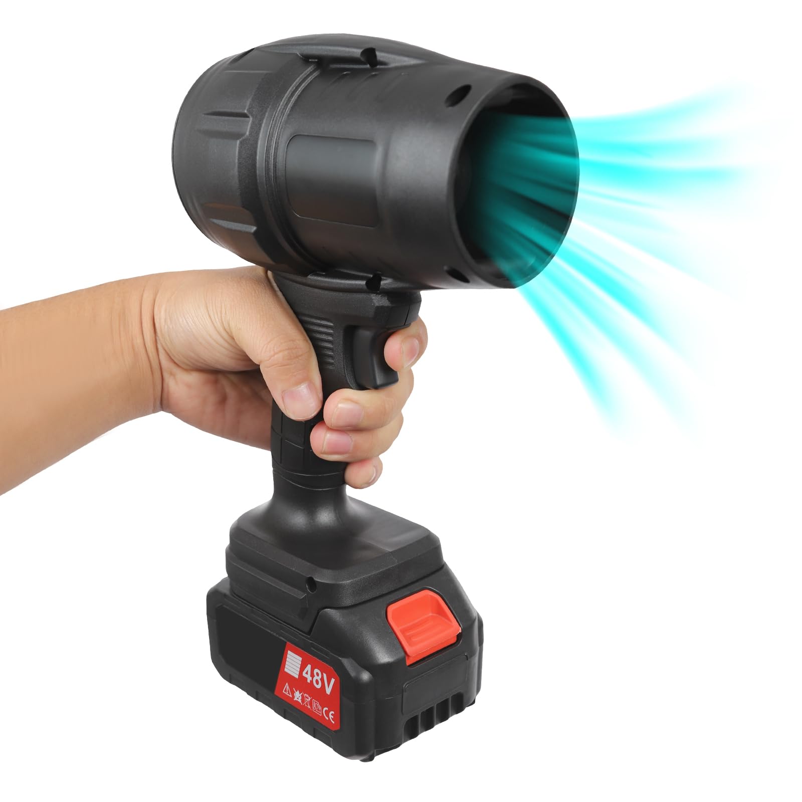 CNCEST Car Dryer, Portable Cordless Car Dryer, 200W 28000rpm Car Blower, for Home Cleaning, Car Cleaning, Floor Cleaning, Pet Hair Cleaning (Black)