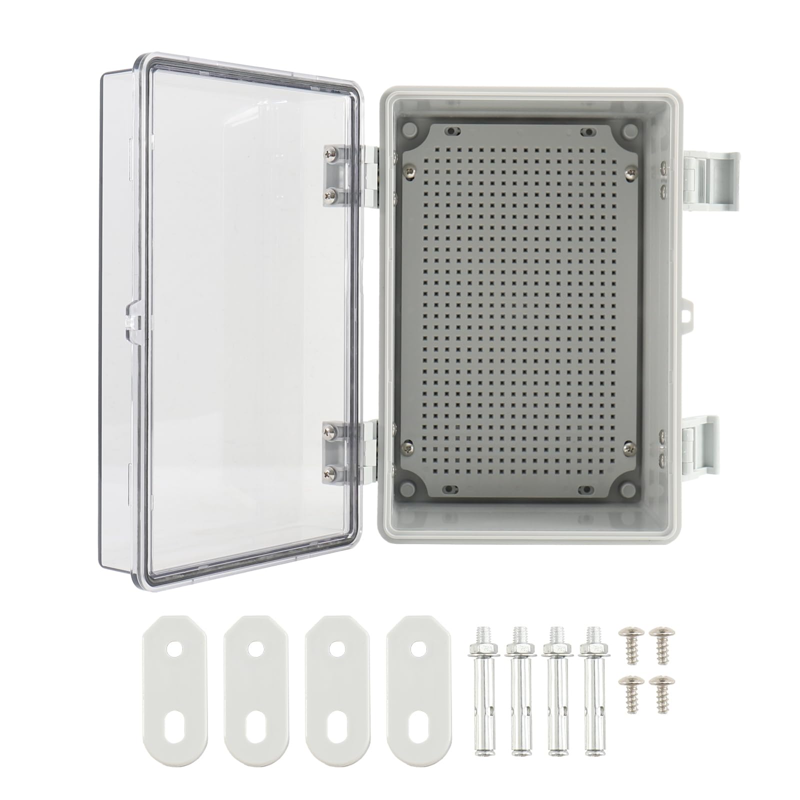 Verteilerkasten Aufputz, IP66 Elektrische Abzweigdose, Verteilerkasten Außen Wasserdicht, Anschlussdose Wasserdicht ABS, Schaltschrank Verteilerdose Stromkasten mit Montagezubehör, 30x20x17cm