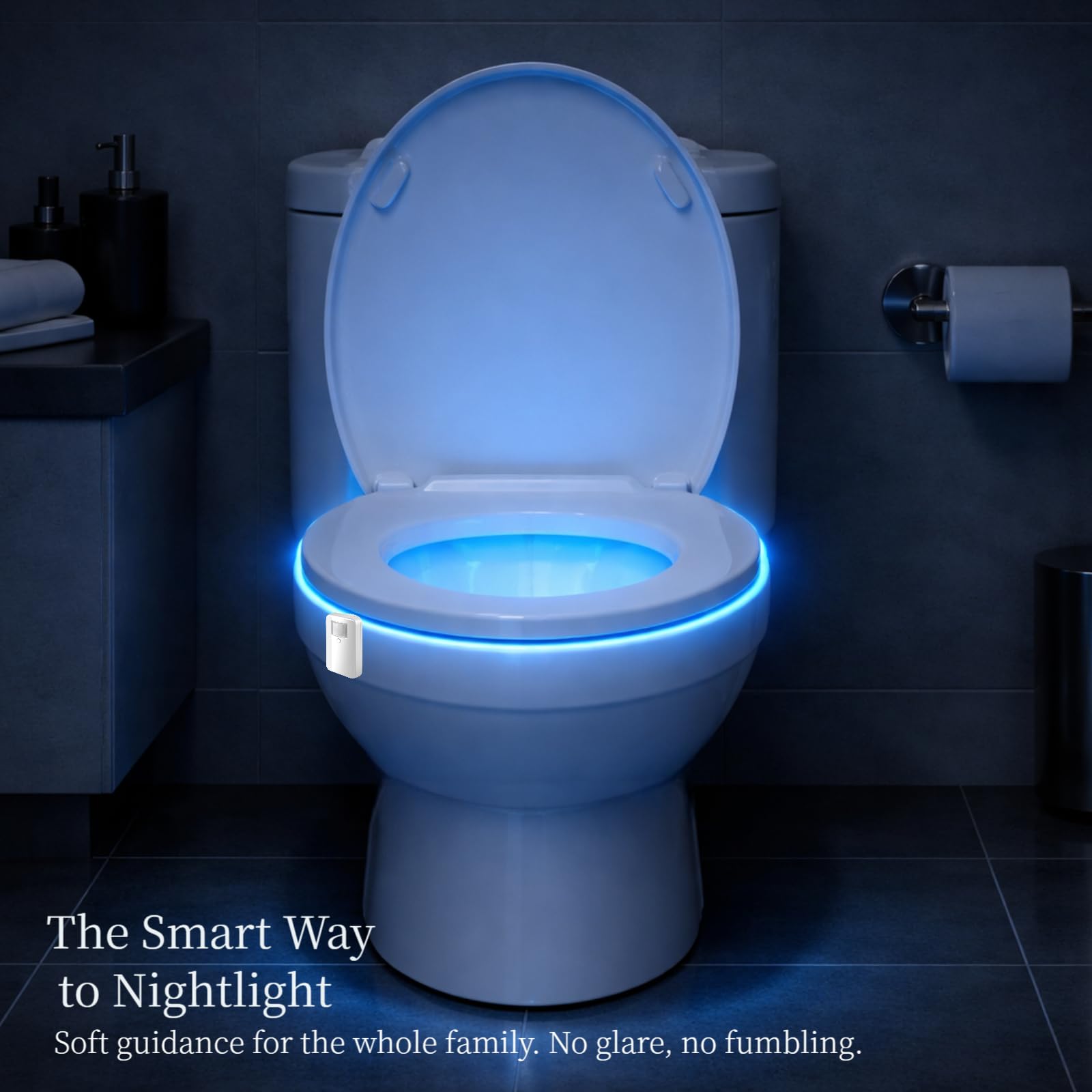 Toiletten-Lichter, Bewegungsmelder, aktiviertes und wasserabweisendes LED-Nachtlicht für Badezimmer, einzigartige Geschenkidee für Jungen und Herren, Neuheit Gadgets, Weihnachtsstrumpffüller,
