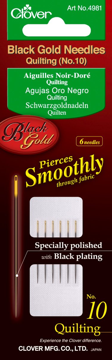 Bulk Buy: Clover Black Gold quilting aghi Dimensioni 10 6/Pkg 4981 (confezione da)
