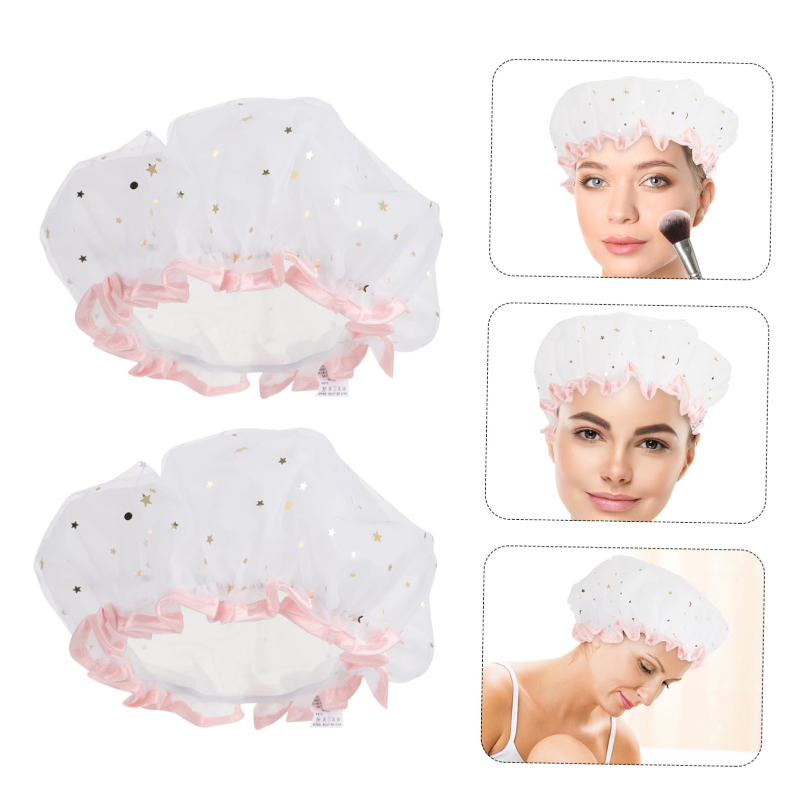 Beaupretty 8piezas Gorro De De Satén Para Baño Gorro De Reutilizable Para Mujeres y