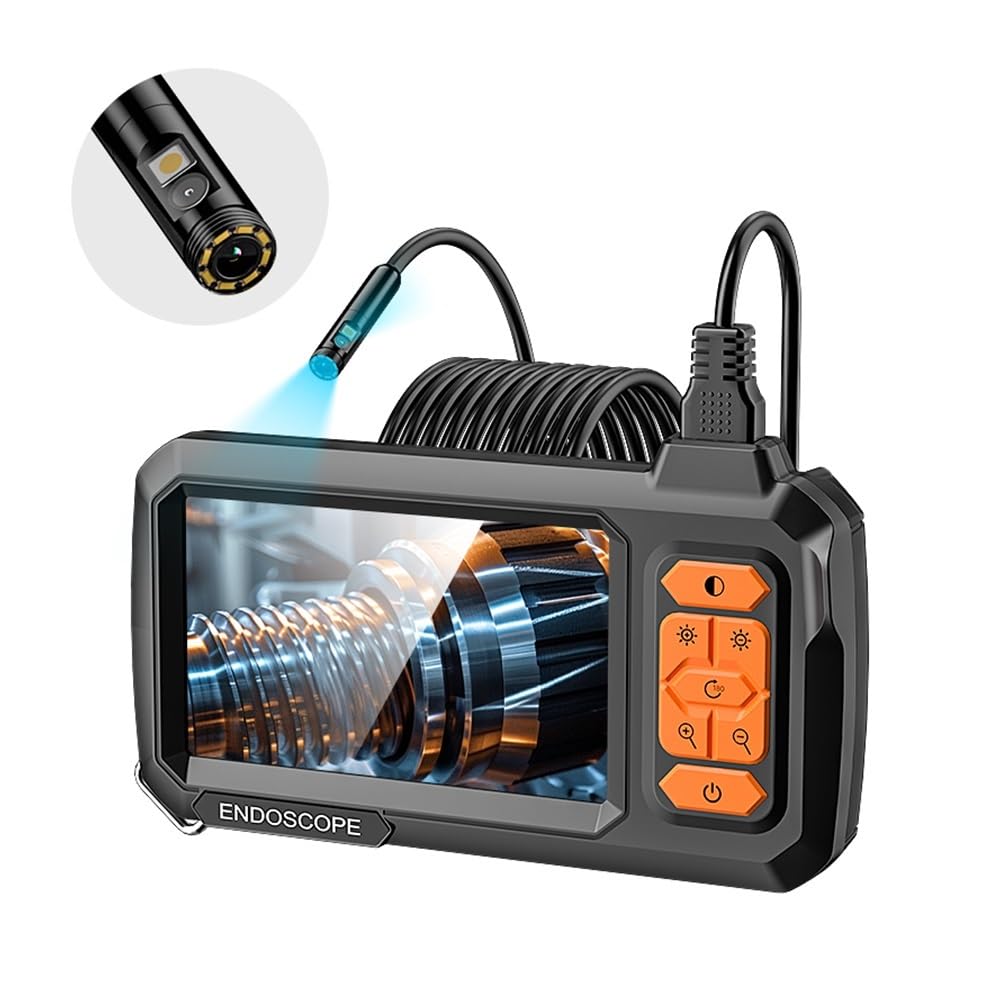 Endoscopio industriale a doppia lente Telecamera periscopio da 8 mm IP67 Schermo IPS 4.3 impermeabile for motore a tubo(5m)