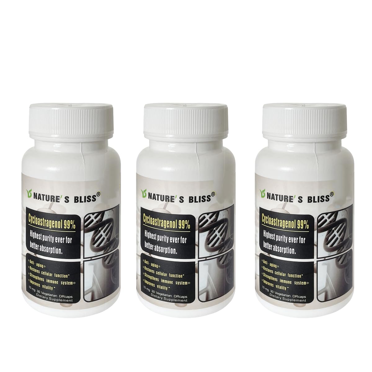 Telomere Supplements Cycloastragenol 10mg 99%, Supports Anti-Aging Telomerase Activation, Stomach Acid Protected and Super-Absorption, Telomere Lengthening Supplements, Made in USA, 90caps