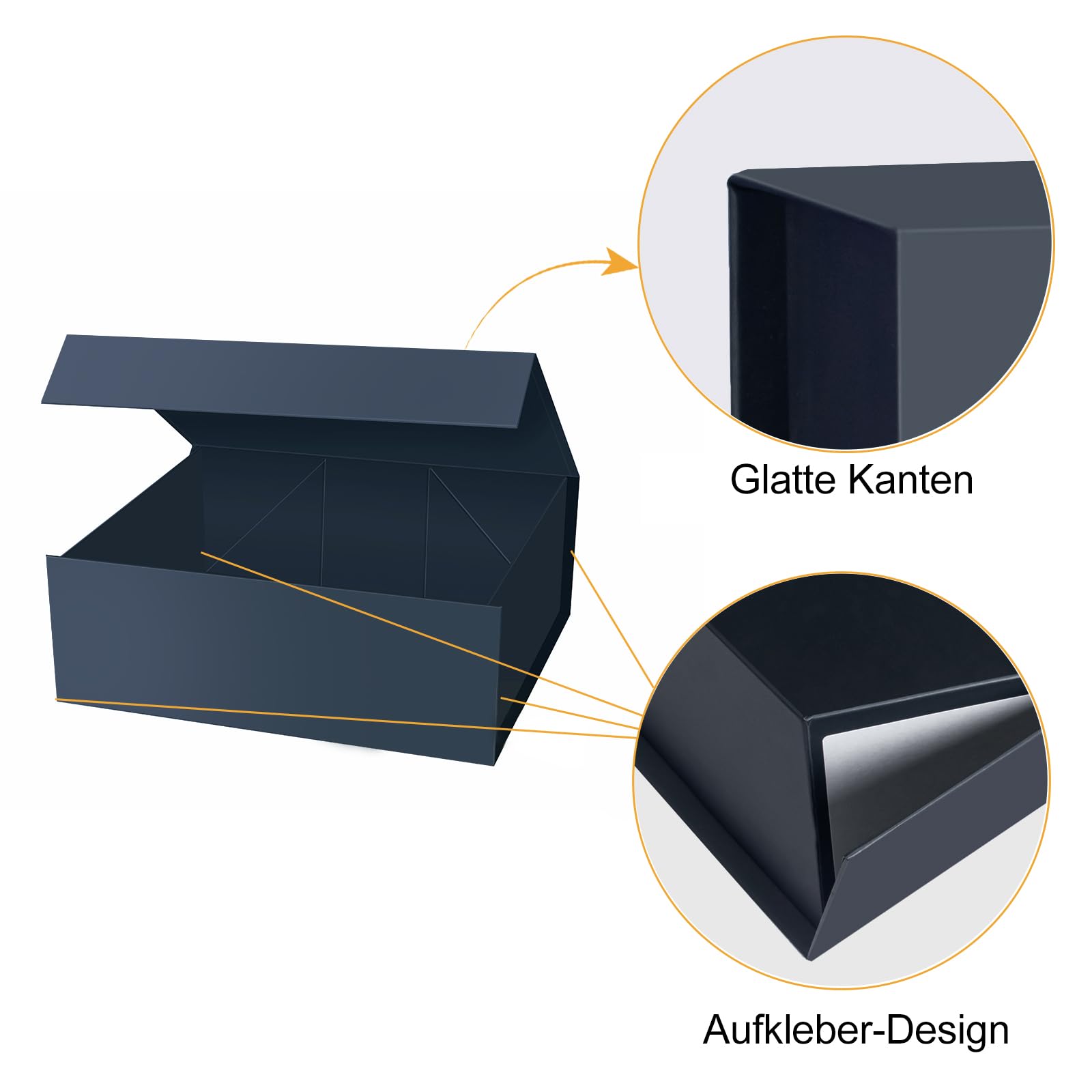 CHARMGIFTBOX Niebieskie pudełka prezentowe z pokrywkami, opakowanie 5 sztuk, 30 x 10 x 10 cm, składane pudełka prezentowe z zapięciem magnetycznym na prezent, pudełko na prezent dla druhny