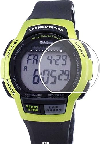 Puccy Paquete de 3 protectores de pantalla, compatibles con CASIO WS1000H-3AV WS-1000H Series TPU Guard para reloj inteligente inteligente (no