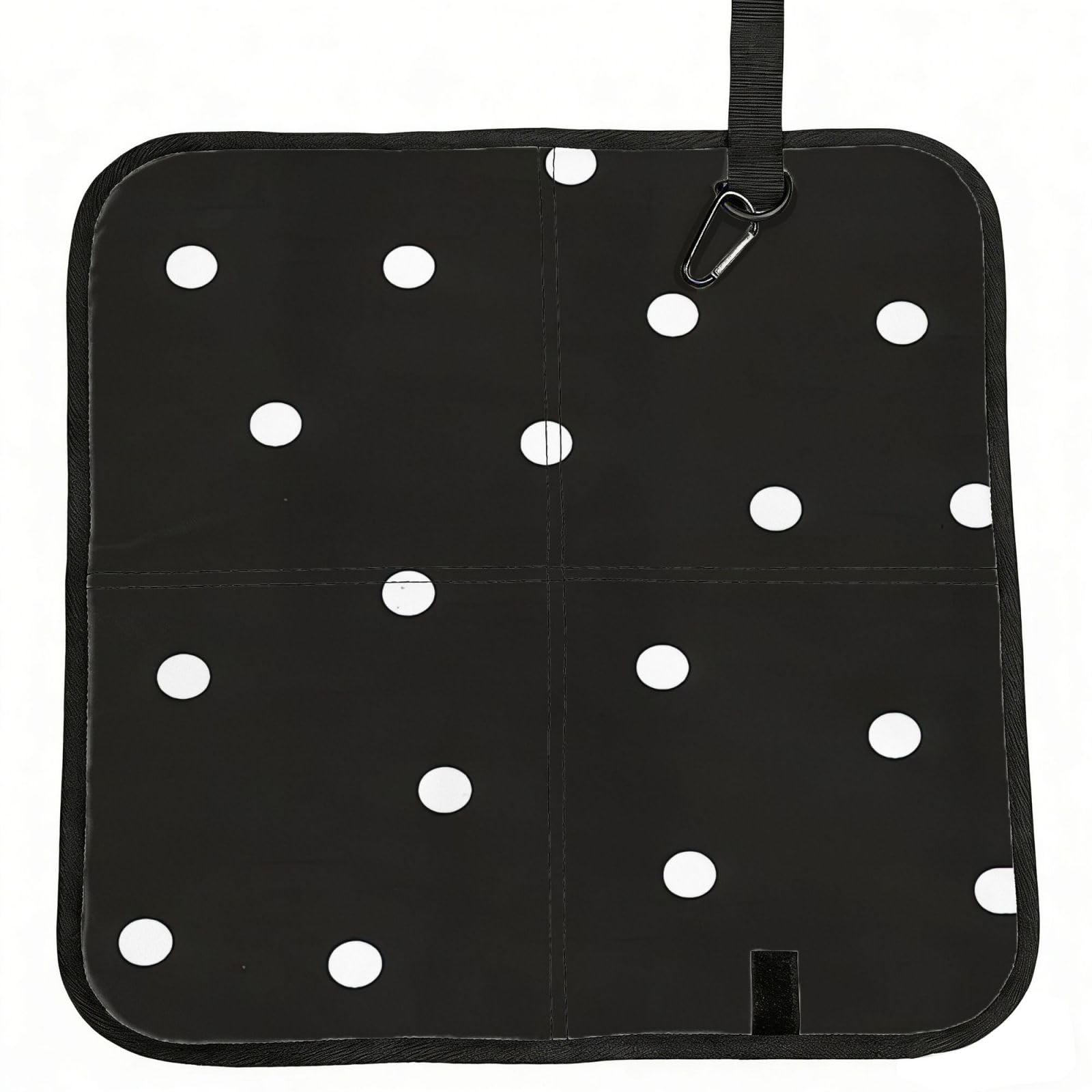YGLHBDPBF Dot Black & White Print Camping seat cushion,Foldable Sitting Pads,Save Backpack Space for Hiking
